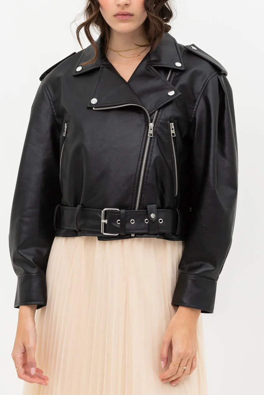 Vegan Leather Moto Jacket