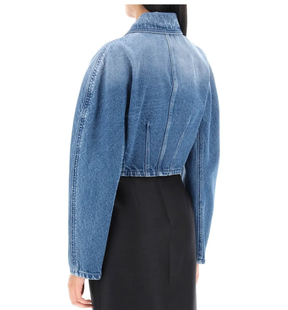 Versace Cropped Women Denim Jacket
