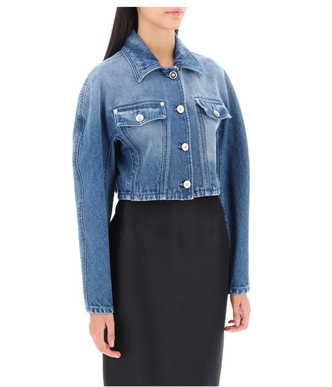 Versace Cropped Women Denim Jacket