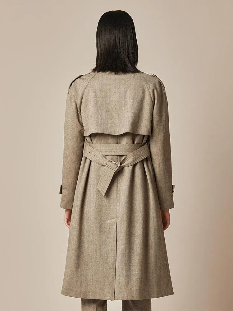 Washable Woollen Trench Coat