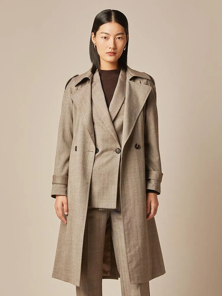 Washable Woollen Trench Coat