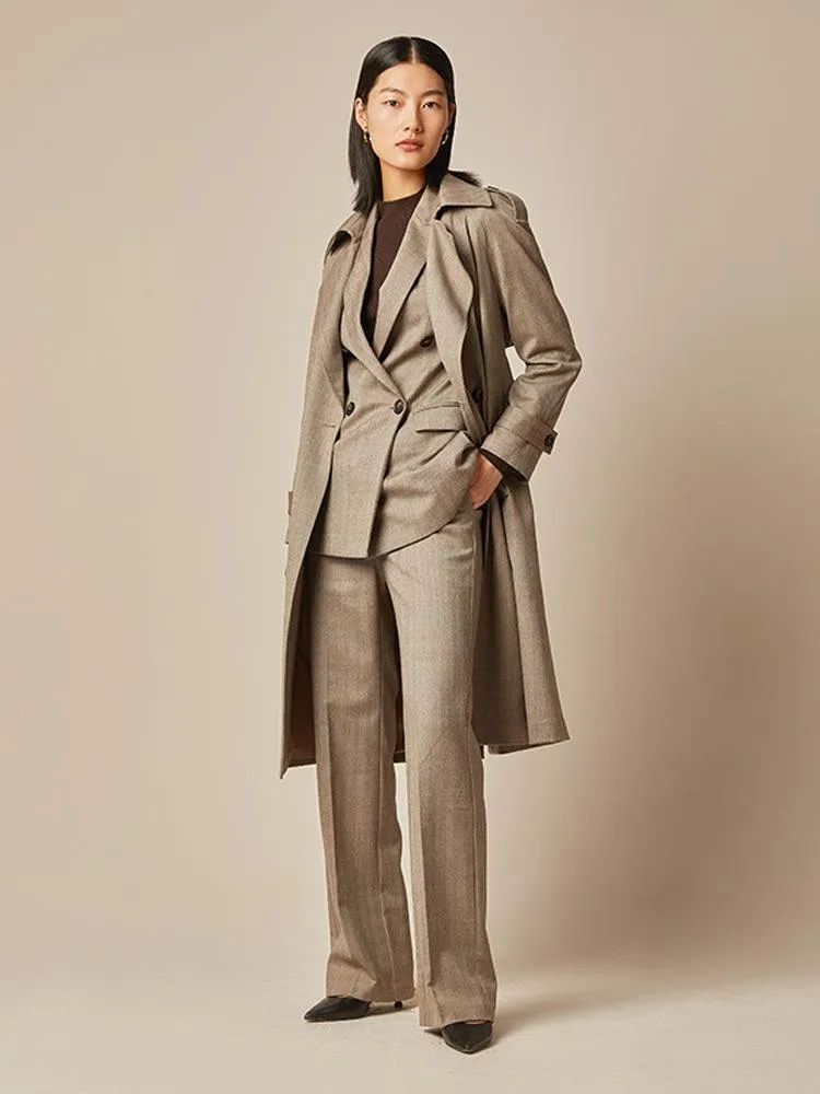 Washable Woollen Trench Coat