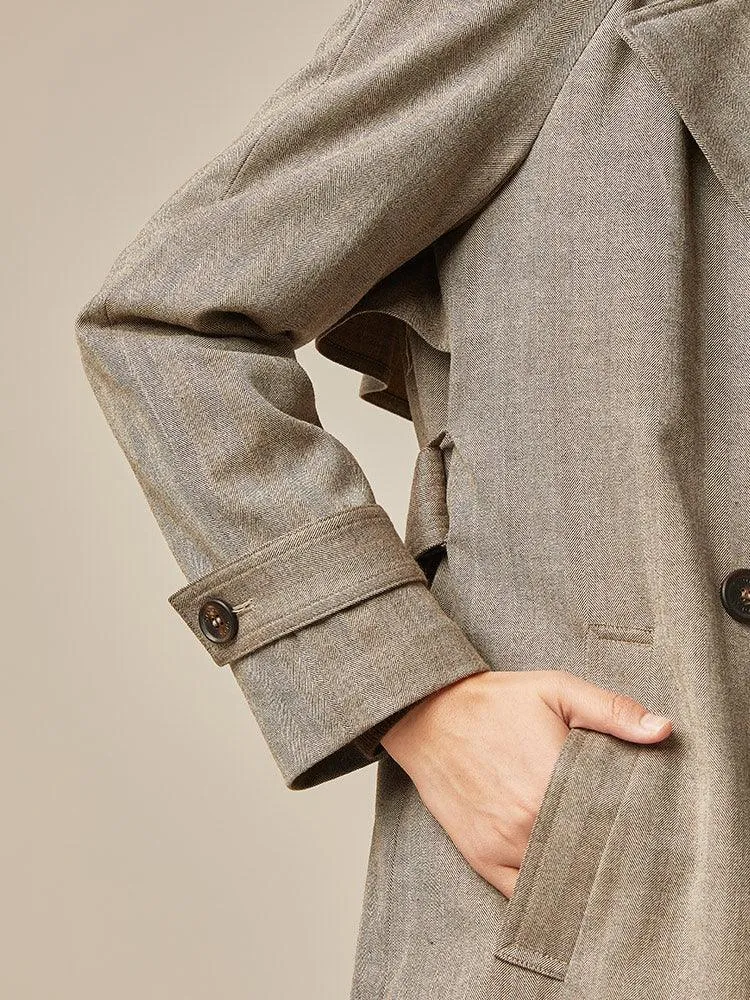 Washable Woollen Trench Coat