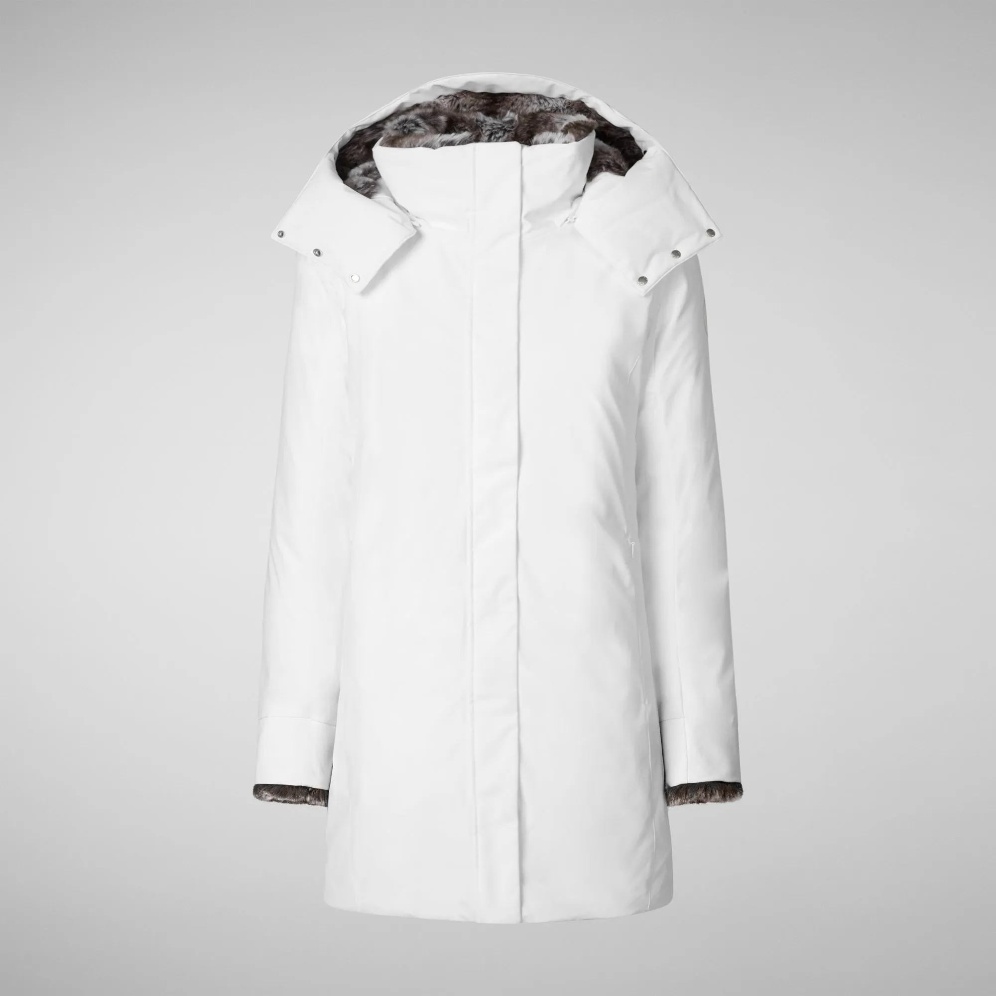 Woman's hooded parka Samantah in white
