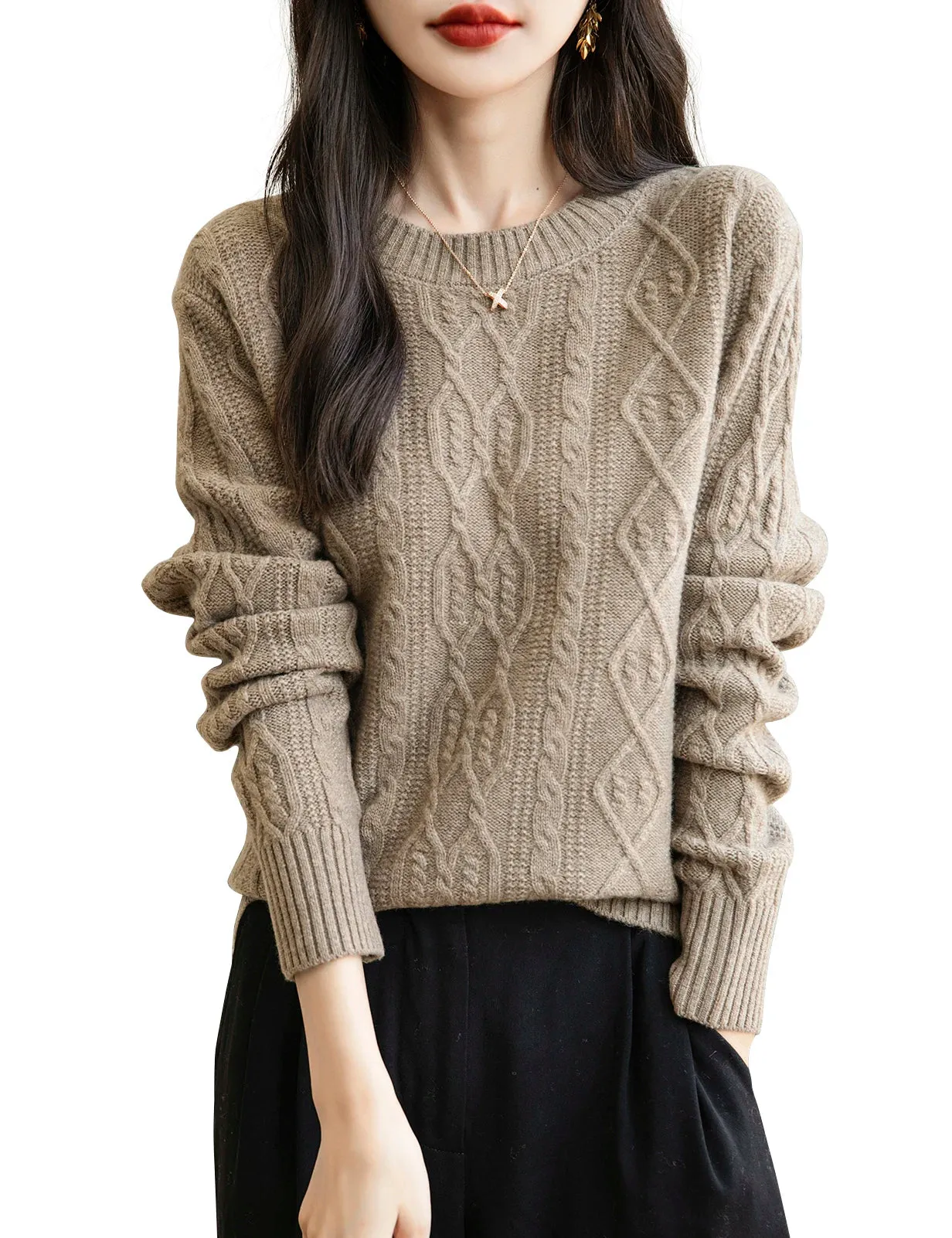 Women's Vintage Crewneck Sweater made w/ 100% Merino Wool