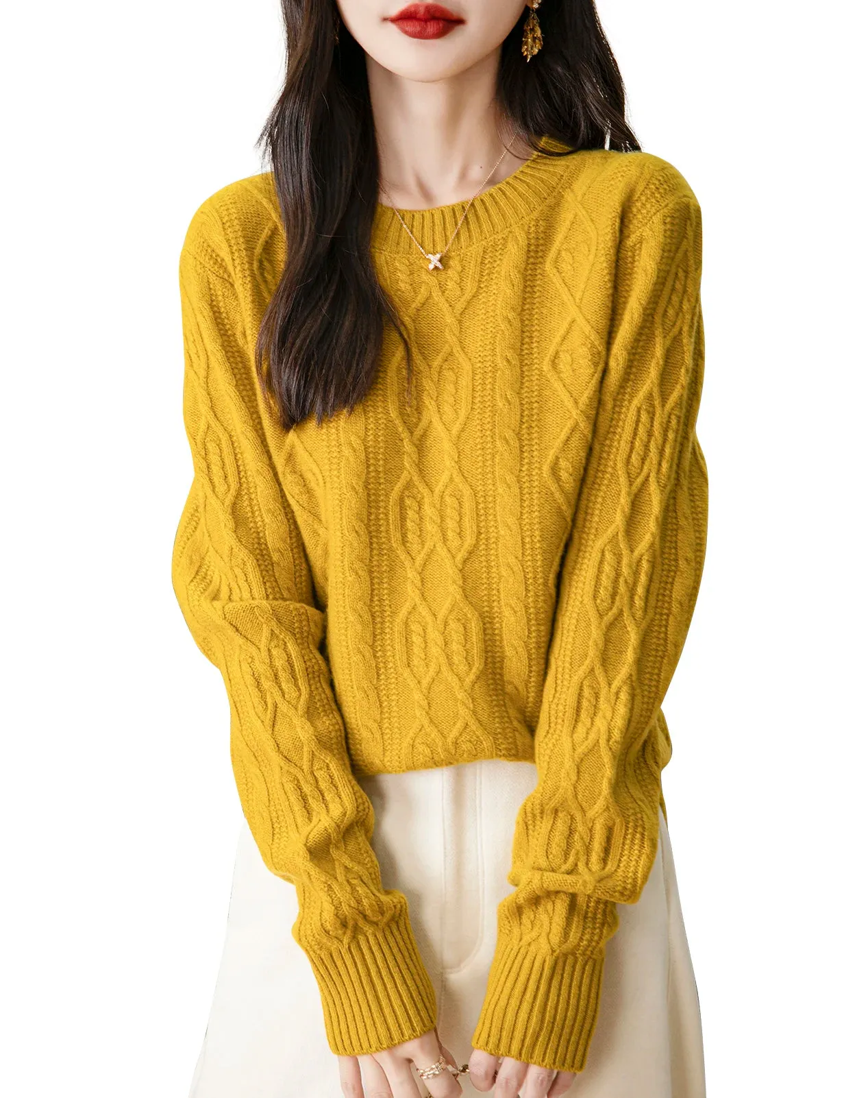 Women's Vintage Crewneck Sweater made w/ 100% Merino Wool