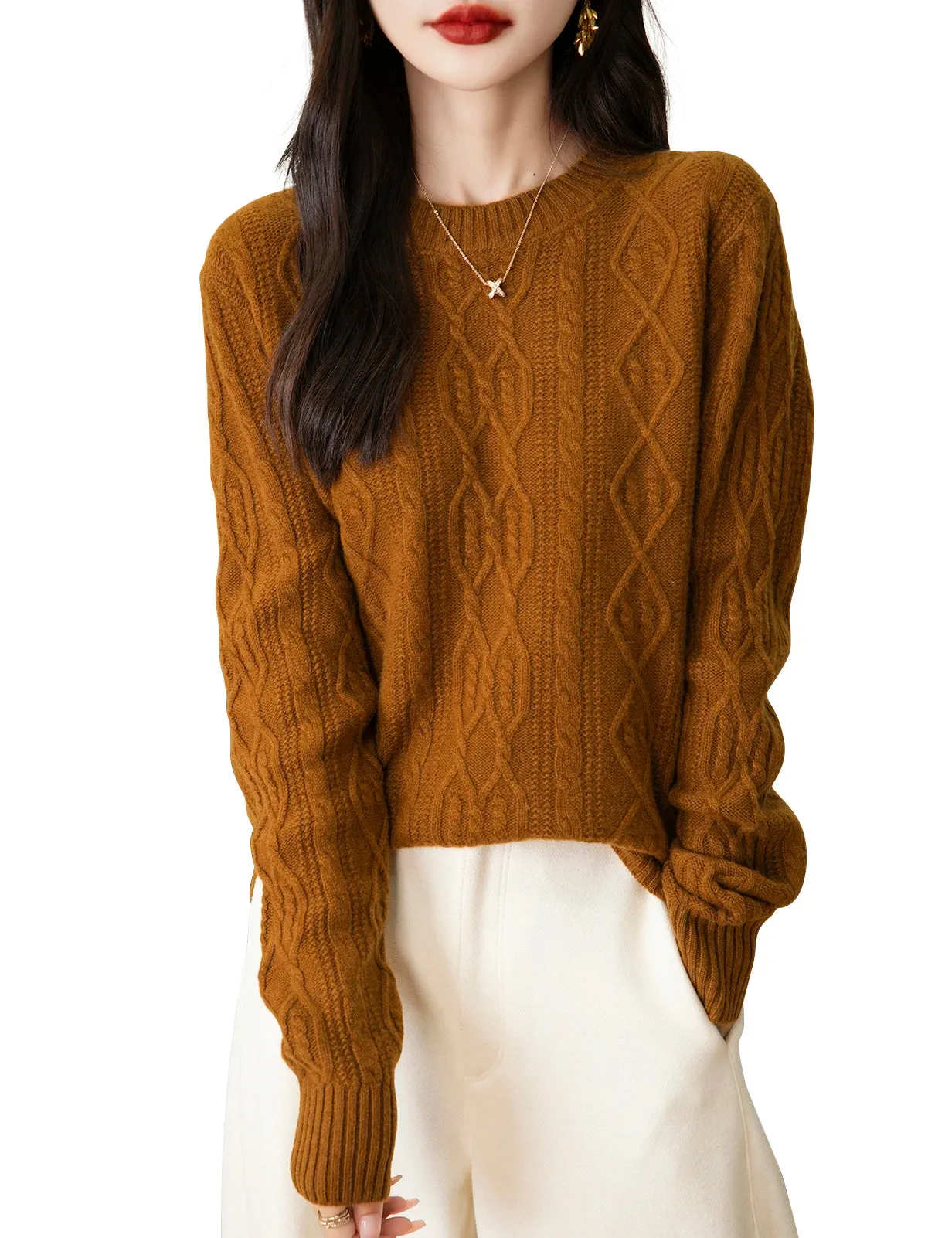 Women's Vintage Crewneck Sweater made w/ 100% Merino Wool