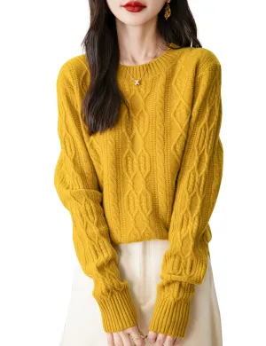 Women's Vintage Crewneck Sweater made w/ 100% Merino Wool