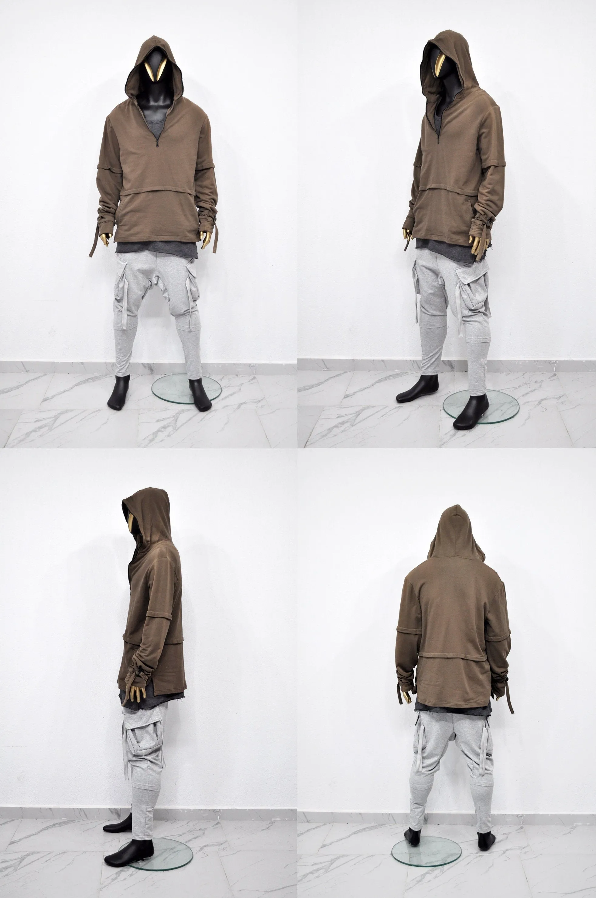 XS - 8XL Men's Drop Crotch Ninja Webbing Baggy Pant,Harem Jogger,Relaxed Sweatpants,Multi Strap Cargo,Slim Tappered,Hiphop,Streetwear-BB204